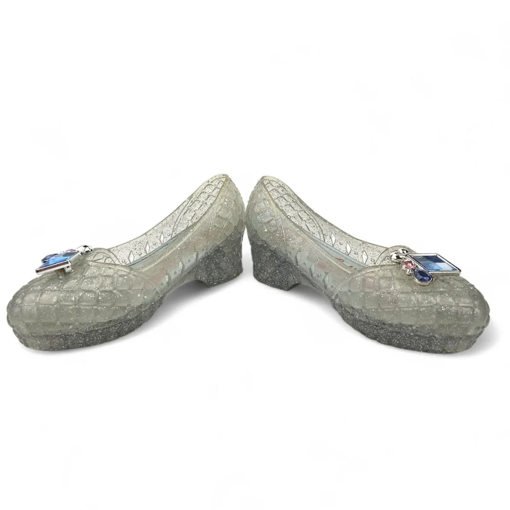 Disney Cinderella Light Up Glass Slipper Jelly Shoes Wedge Girls Youth Sz 2/3